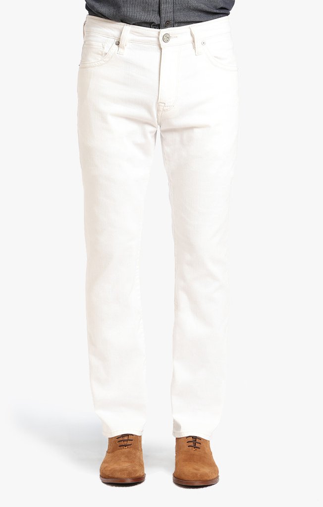 34 Heritage Courage Straight Leg Jeans In White Denim