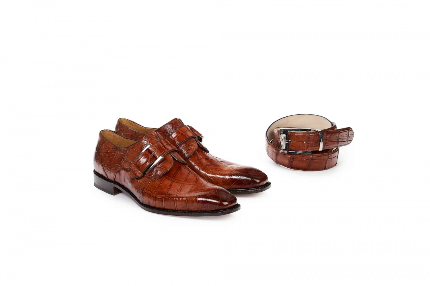 Fall 2018 Mauri Acacia Alligator Monk Strap Shoe Gold 4853 At The