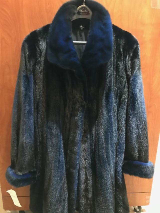 Rendezvous Two Tone Mink Fur Stroller Swing Jacket Black/Blue At The ...