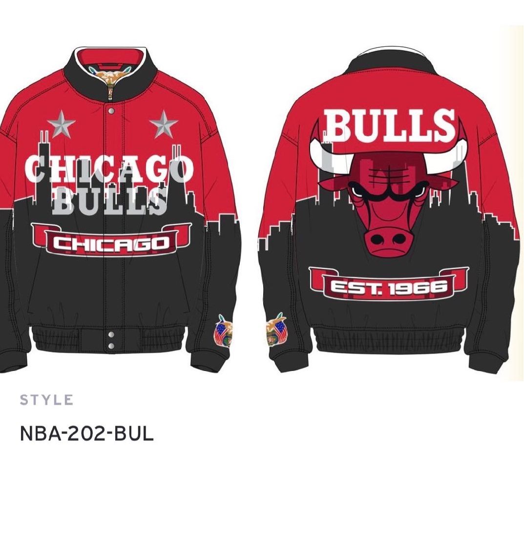 CHICAGO BULLS VEGAN LEATHER JACKET (S-2x) JH At The Mister Shop Since 1948