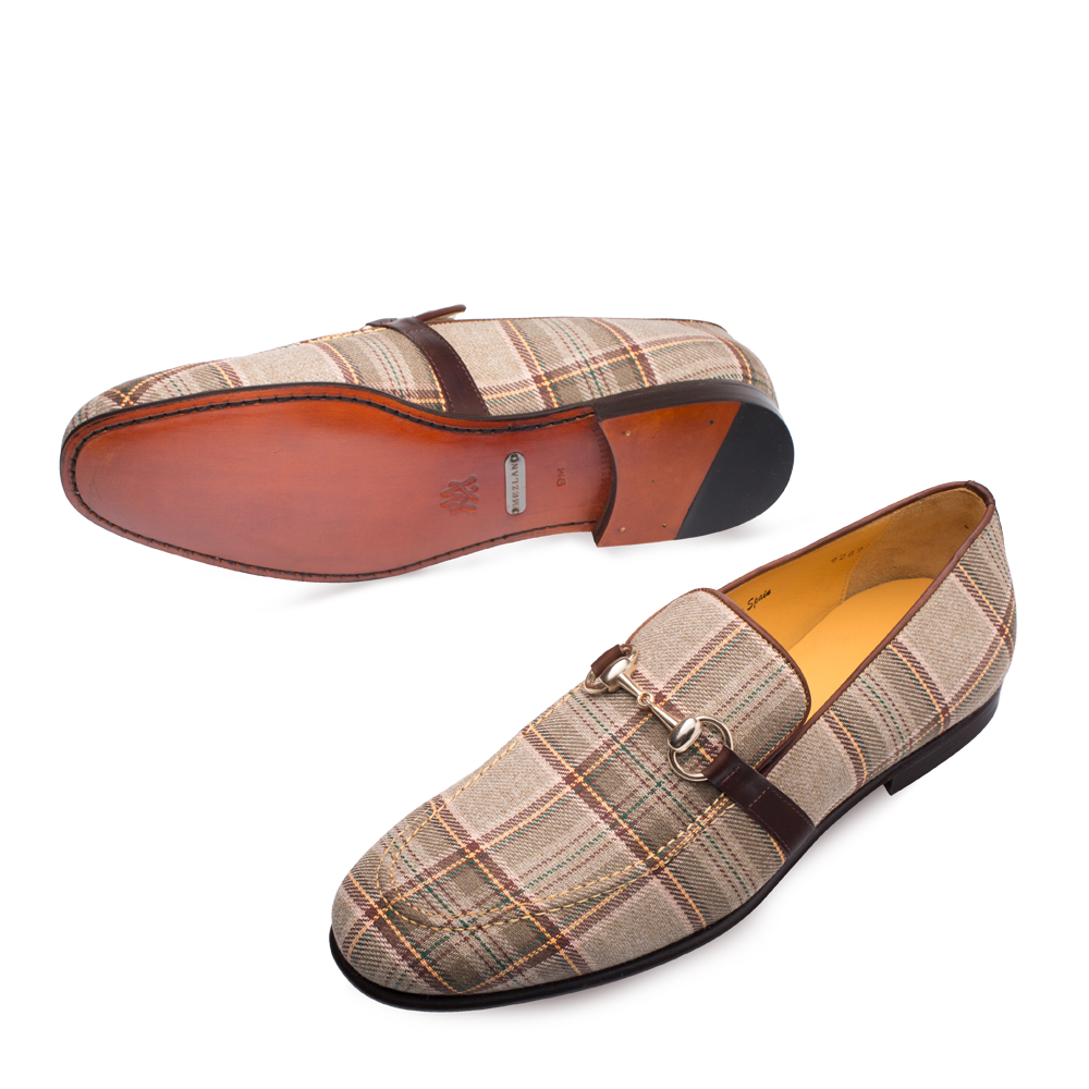Mezlan Knighton knighton moccasin taupe/brown 9626 Mezlan Knighton Slip On 9620 Mens Gray Canvas Loafers & Slip  main image 3