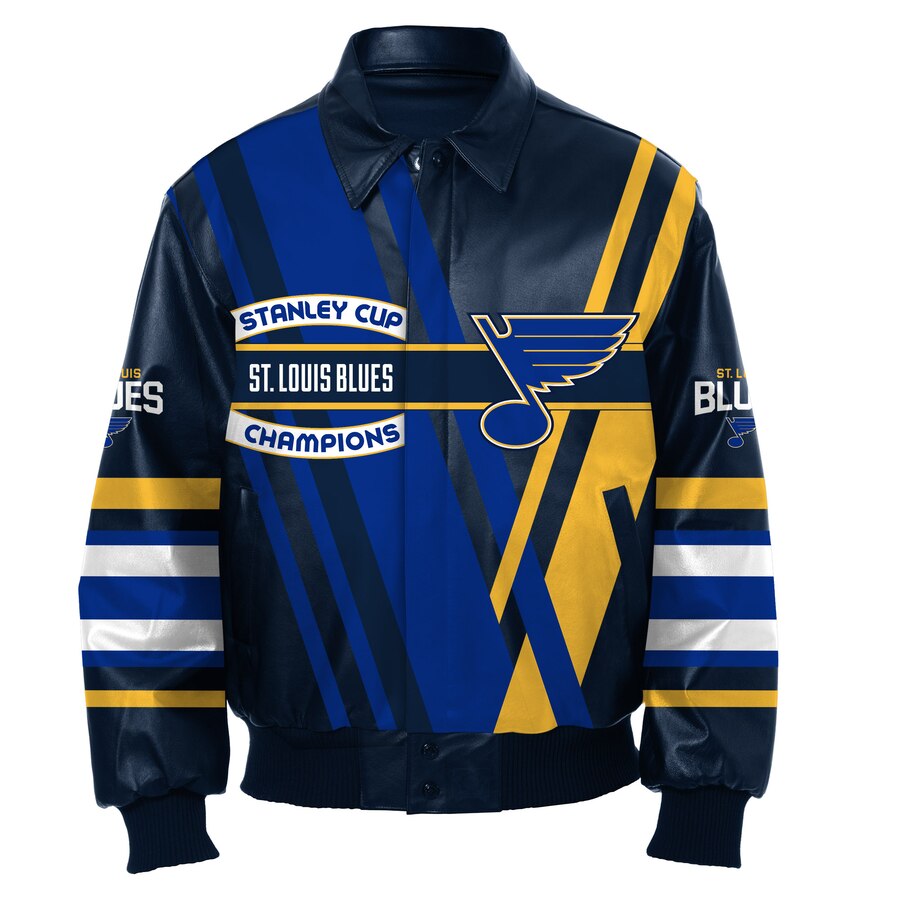 JH Design 2019 NHL Stanley Cup Champions St Louis Blues All Leather Jacket At The Mister Shop ...