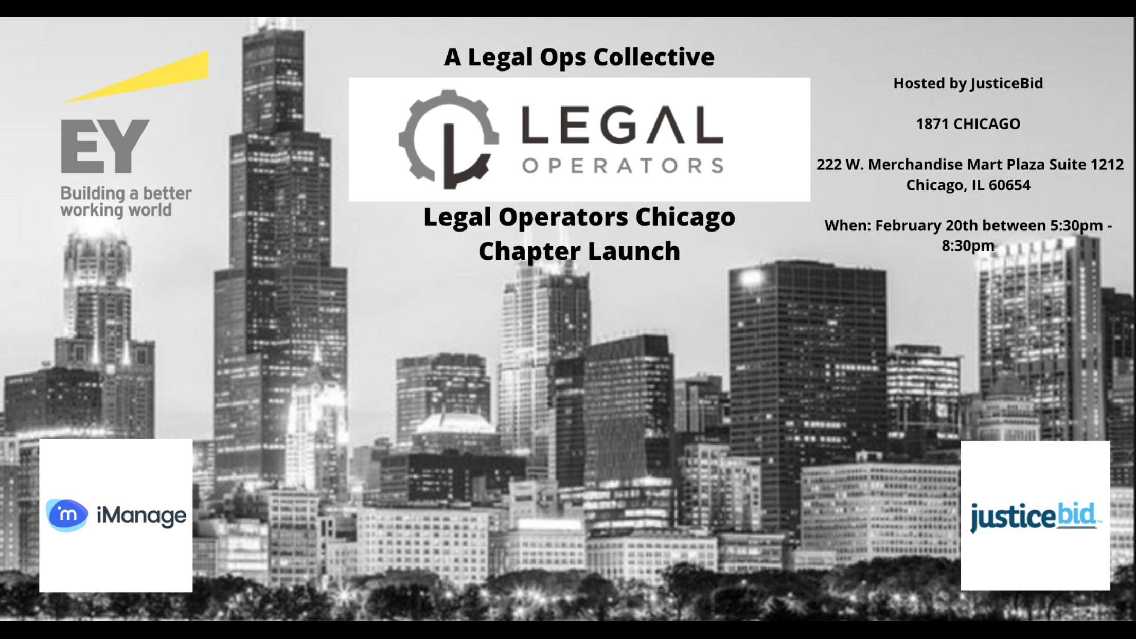 Legal Operators Chicago Launch - EY/iManage/JusticeBid