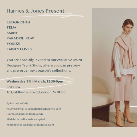 Harries & Jones AW20 Designer Trunk Show