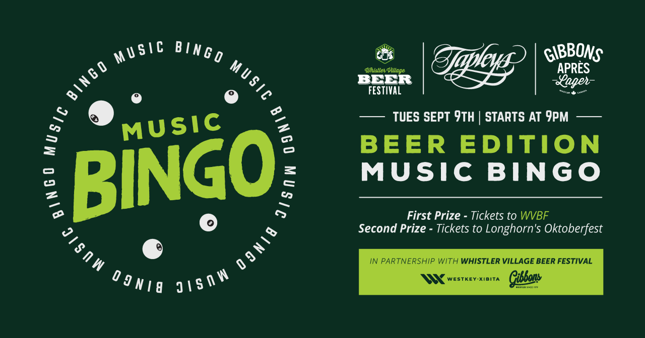 Tapley’s Presents – WVBF Edition Music Bingo 