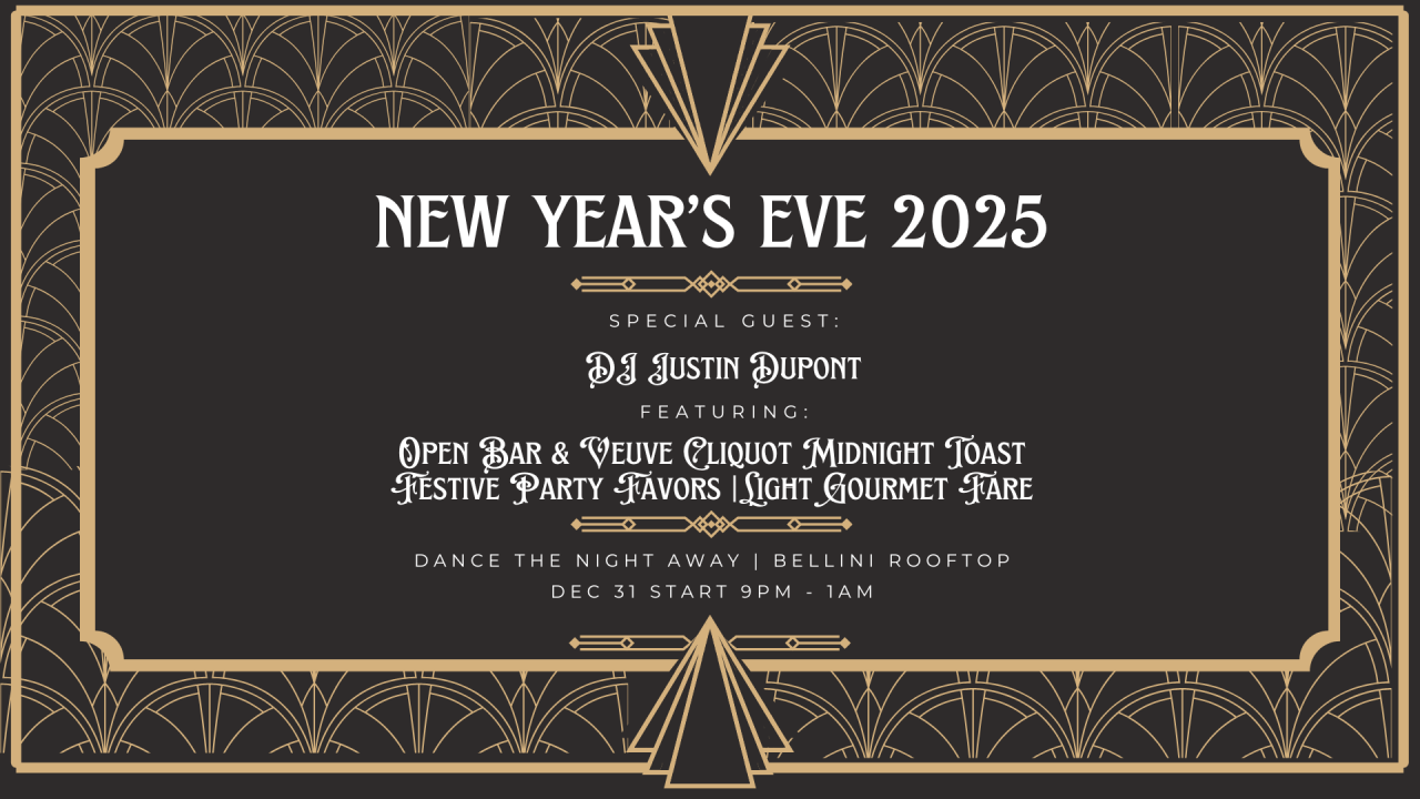 Celebrate New Years Eve at Bellini Rooftop 