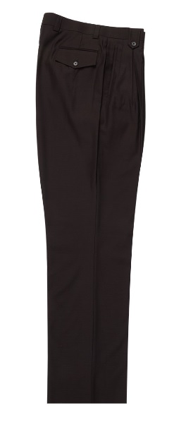 Tiglio Men's Pleated Wide Leg Buttoned Belt Loops Wool Slack 2576 At ...