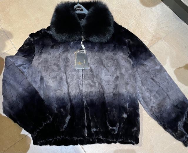 Winter Fur Men's Two Tone Diamond Mink Section Jacket Bigs 