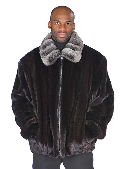 Friedman Furs Full Skin Mink W Chinchilla Collar Jacket