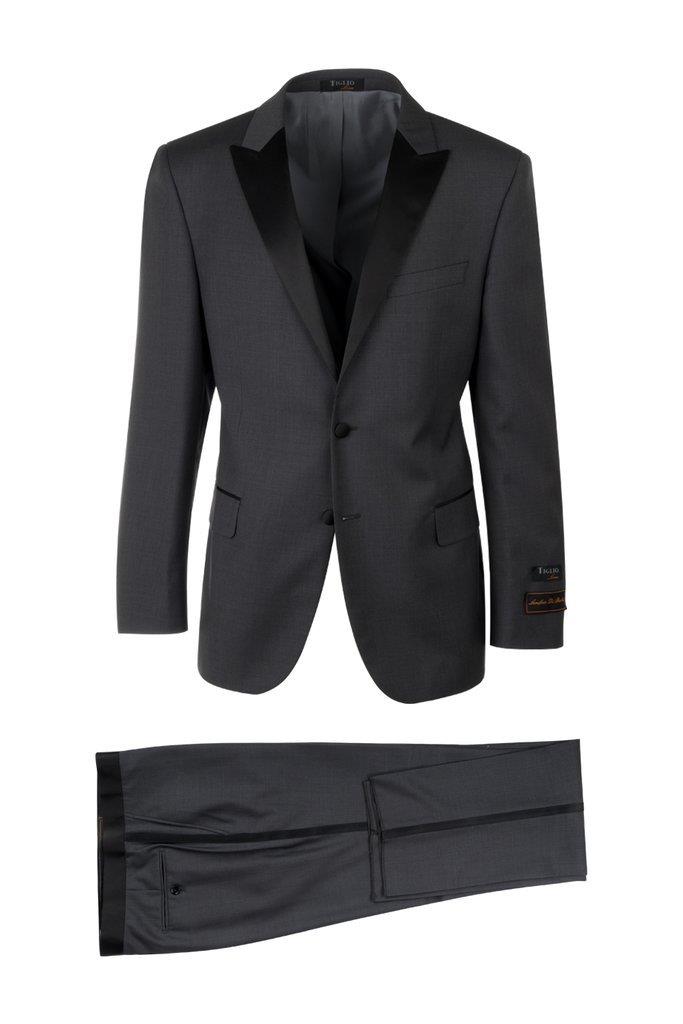 Tiglio Men's Tufo Modern Fit Tuxedo Black Tig1001