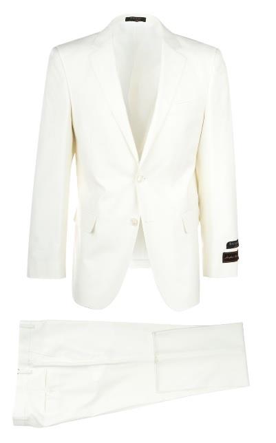 Tiglio Men's Modern Fit White Suit 