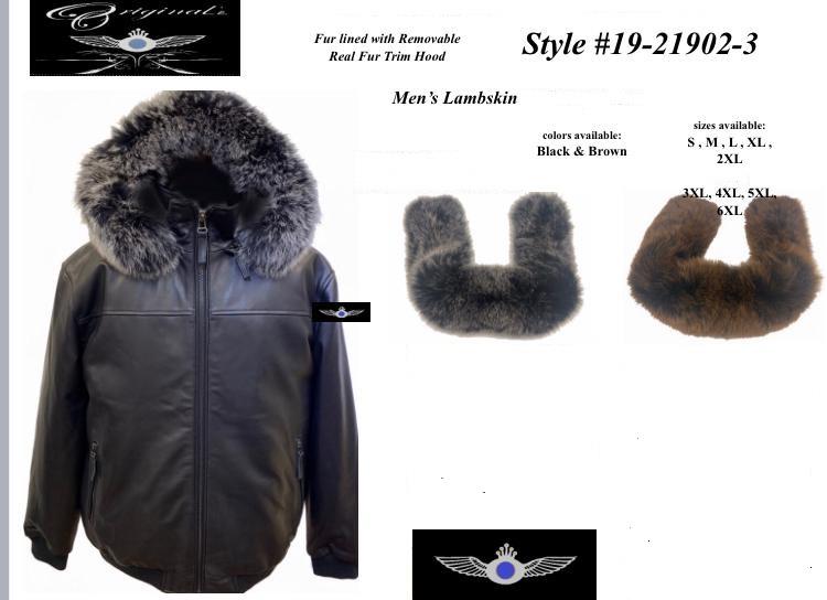 Originale Men's Lambskin Leather W Hood Jacket 
