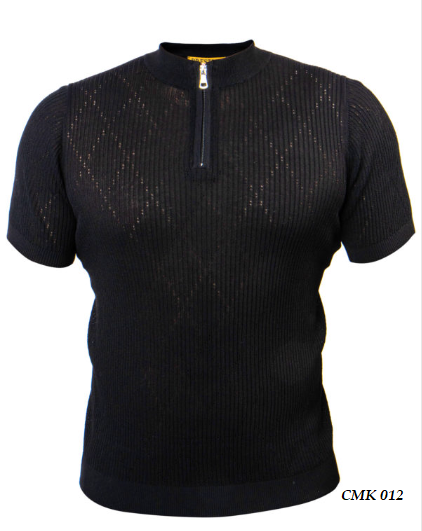 Prestige Knit Mockneck Zip Tee Shirt CMK-012
