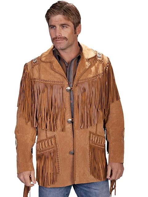Scully Men's Western Fringed Suede Leather Coat 758