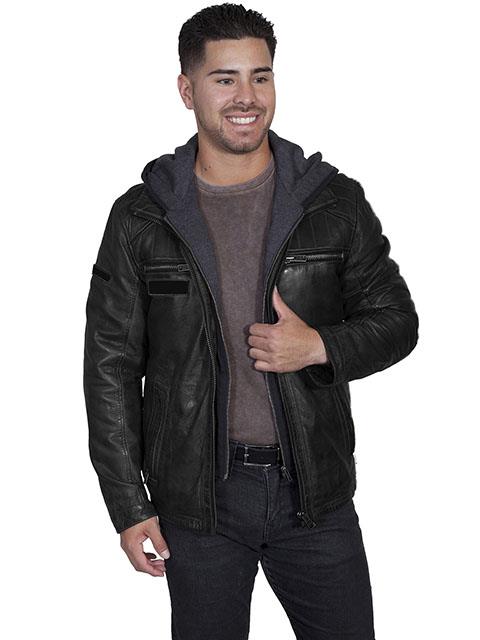 Scully Men's Hooded Leather Jacket Brown 1016