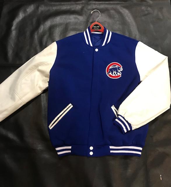JH Design Chicago Cubs Reversible Faux Leather Sleeves Jacket (3x-4x ...