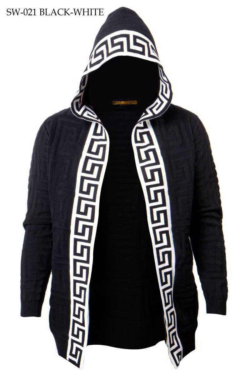 Prestige Greek Keys Cardigan Hoodie Sweater SW-021