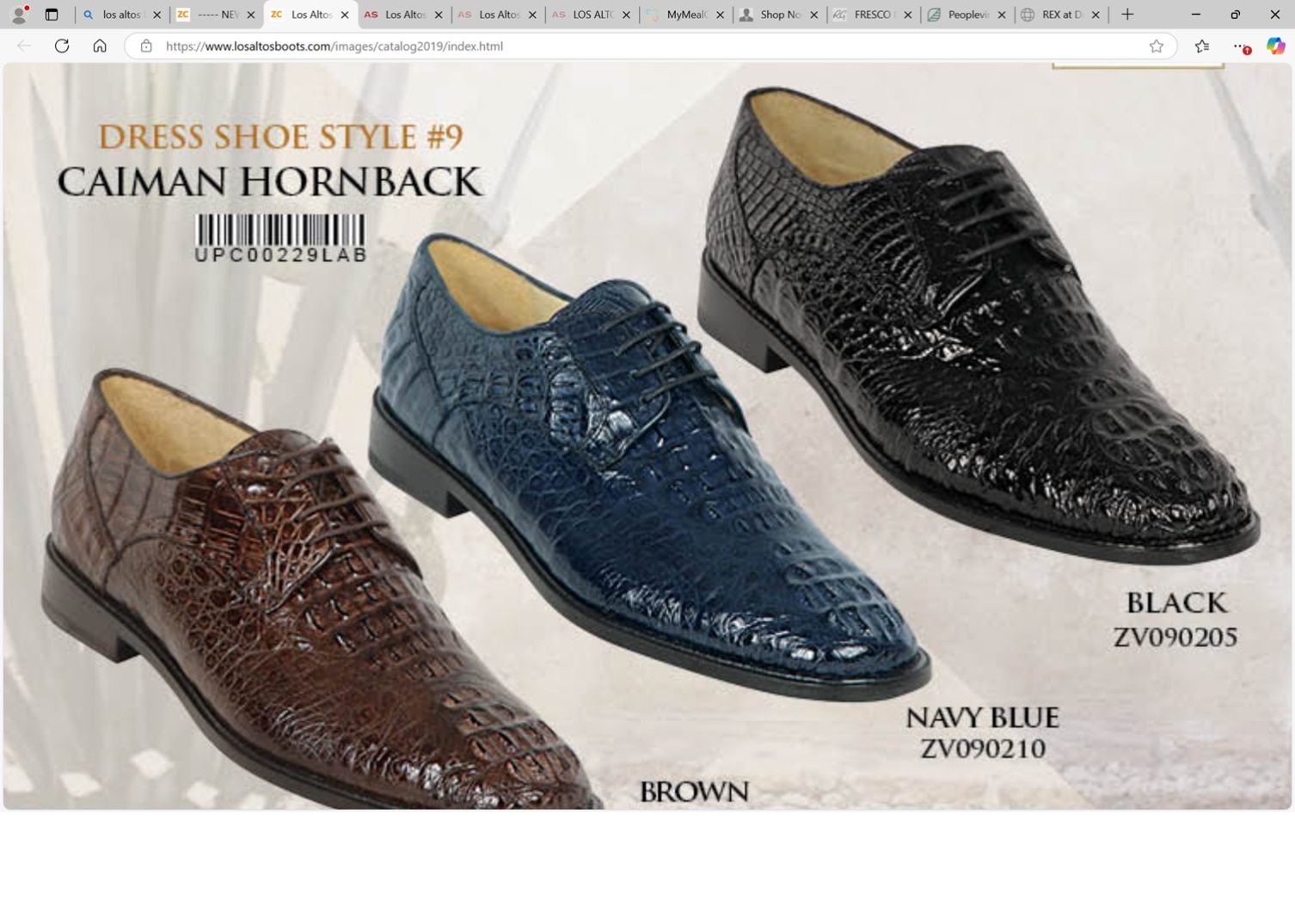 Los Altos Brown Caiman Crocodile Patch Work Men's Casual Shoes