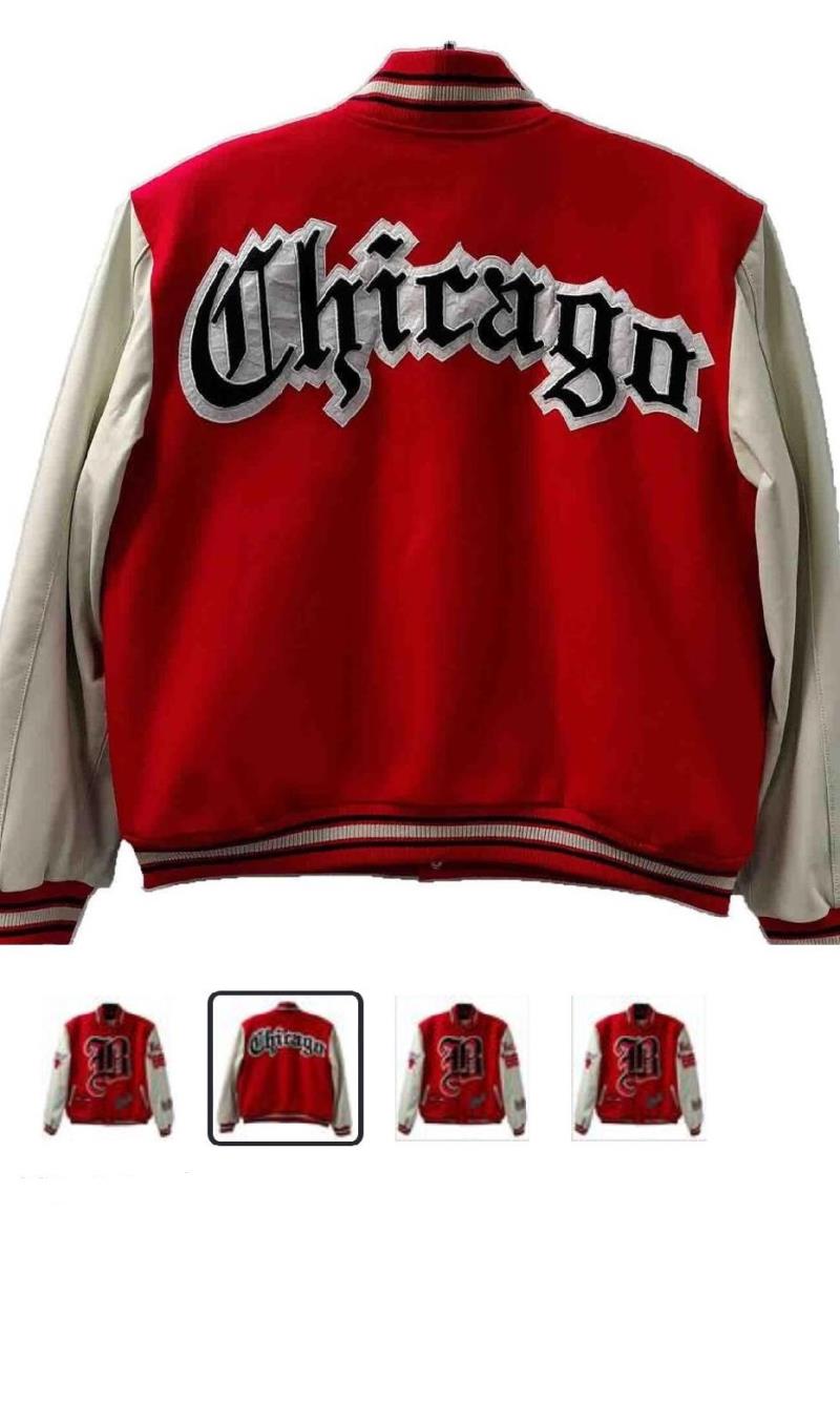 Chicago Bulls Wool to Leather Jacket Red/White (S-2X)