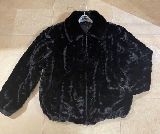 Gliagias Men's Mink Section Fur Jacket 377M Black