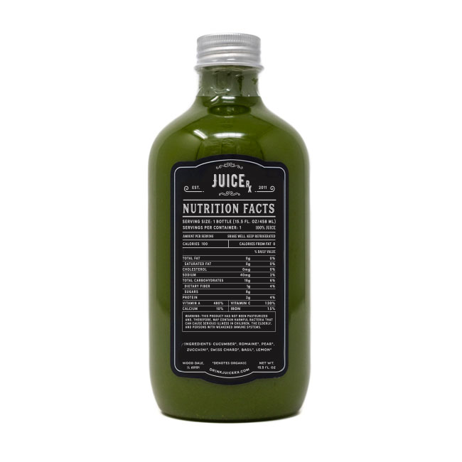 green radiance juice bottle nutrition