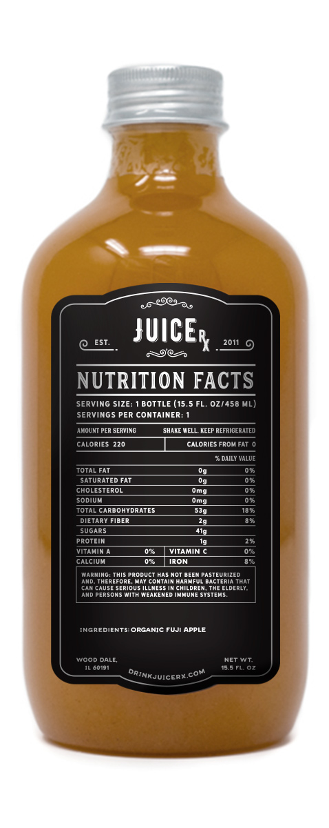 apple juice bottle nutrition facts