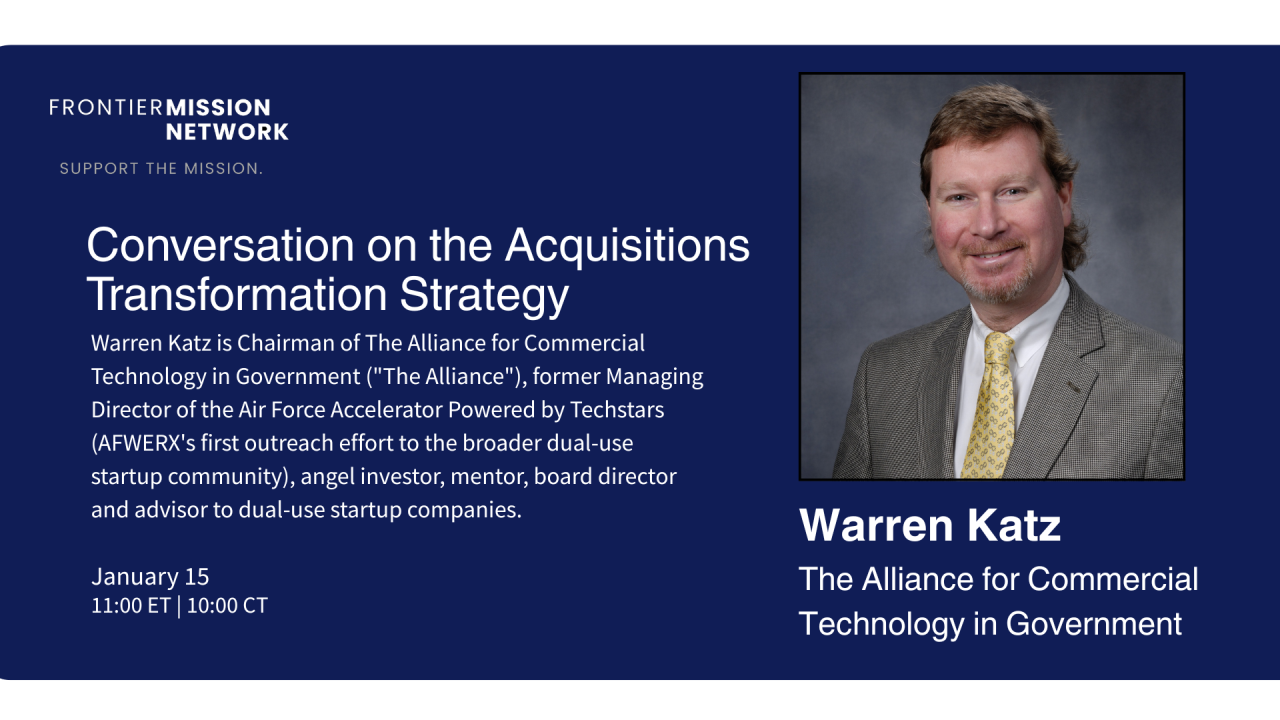 Virtual Frontier Briefing: Conversation with Steve Blank