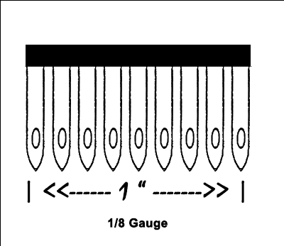 Example of 1/8 Carpet Gauge