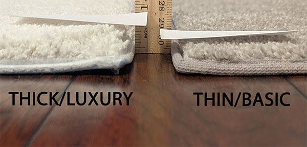 Thick vs. thin carpet comparison