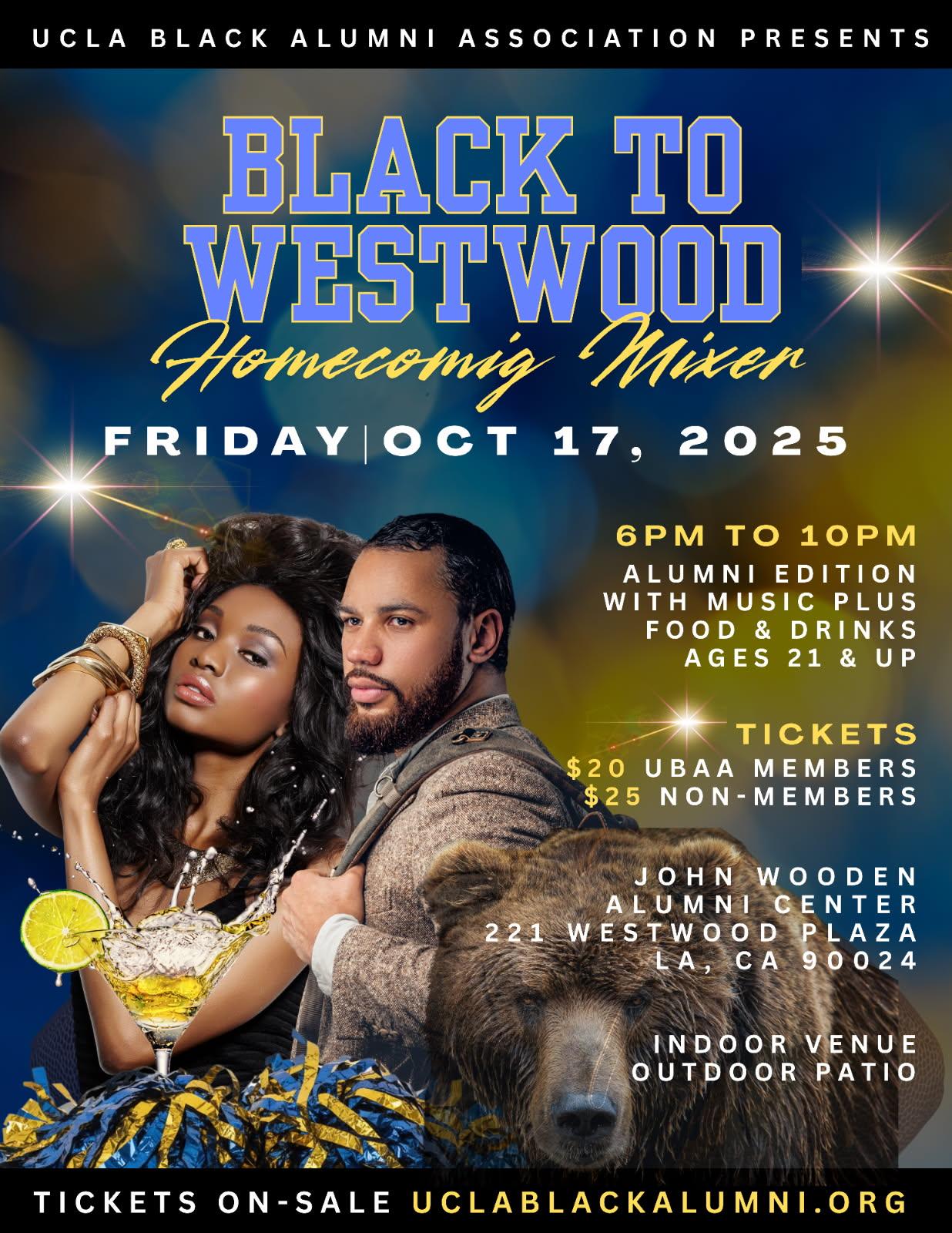 Black to Westwood: Welcome Back to Westwood Mixer