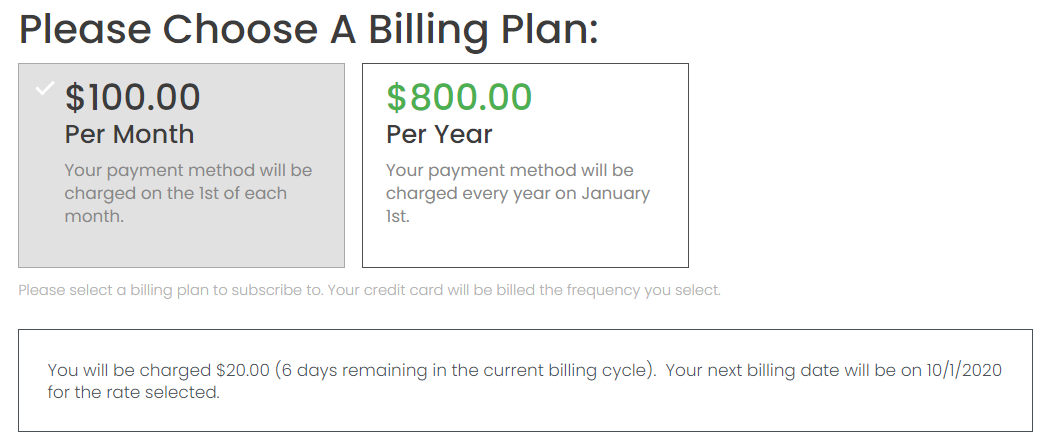Setup Your Billing to Start on the 1st of the Month (or Year) When Enabling Prorated Billing on the Service photo