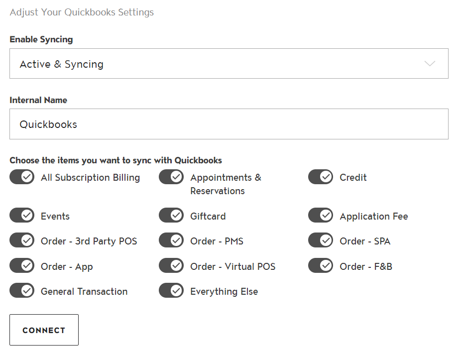 Select Which Transaction Types You Want to Sync with Quickbooks photo
