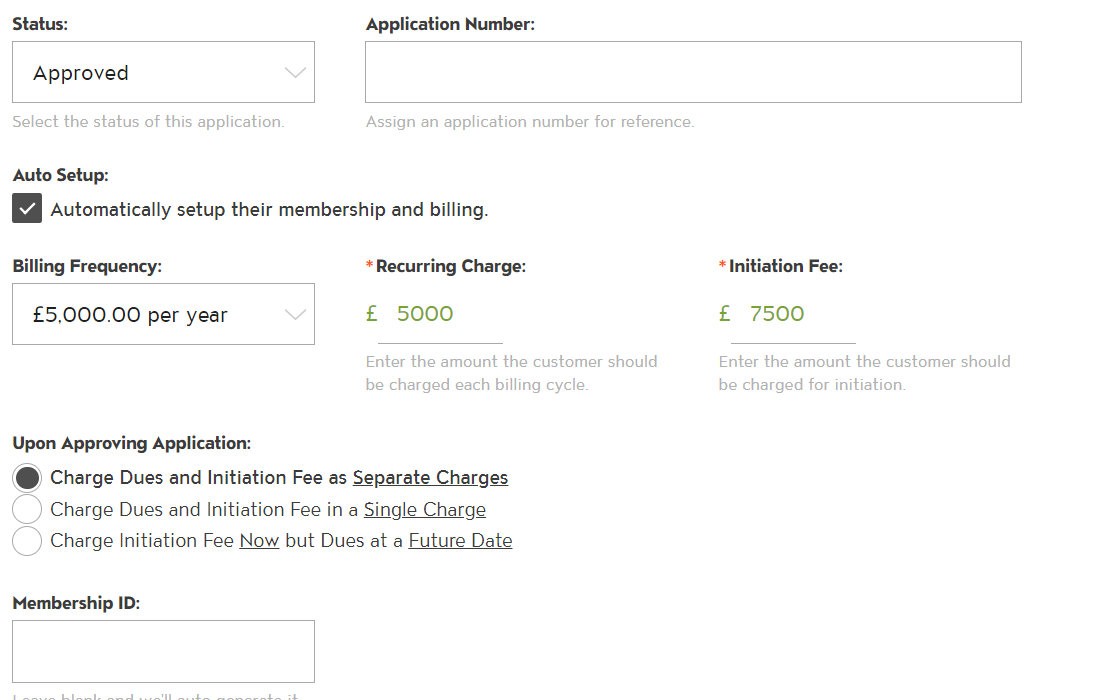 Combine Initiation and First Month/Year Dues into a Single Charge + Other Updates to Application Approval Flow photo