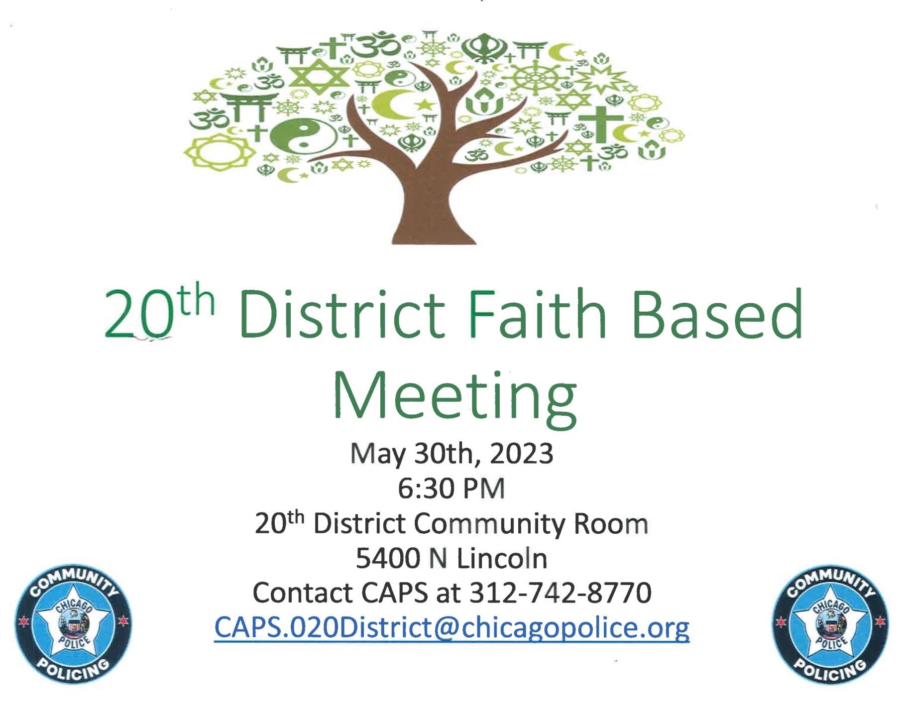 020 District Faith-Based Monthly Subcommittee Meeting