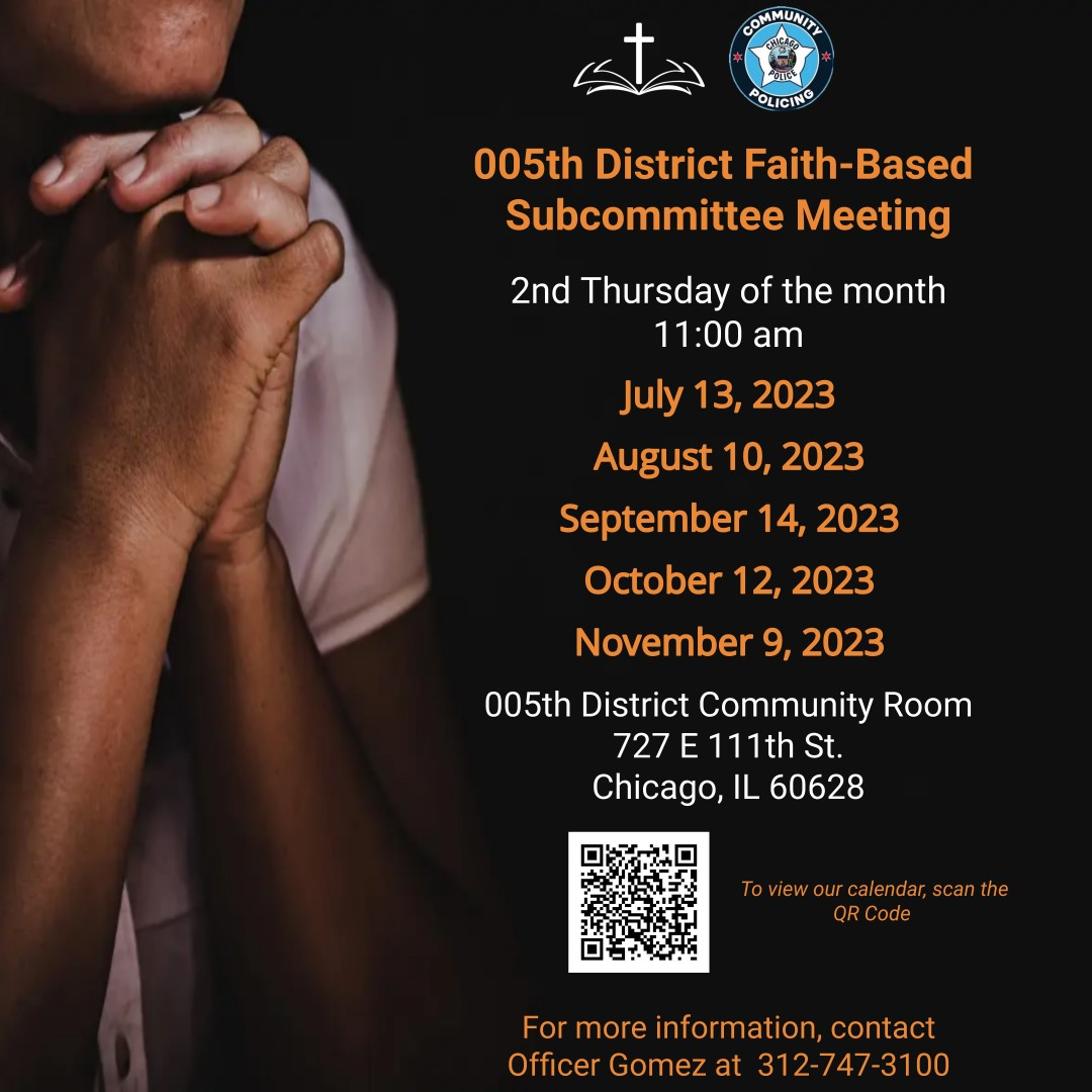 5th District Faith Based Subcommittee Monthly Meeting