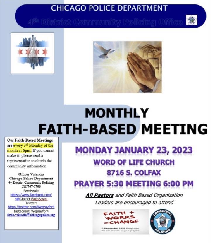 4th Dist - Monthly Faith Based Meeting