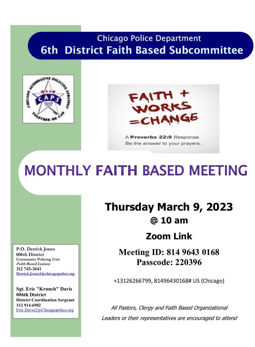6th District Faith Based Subcommittee
