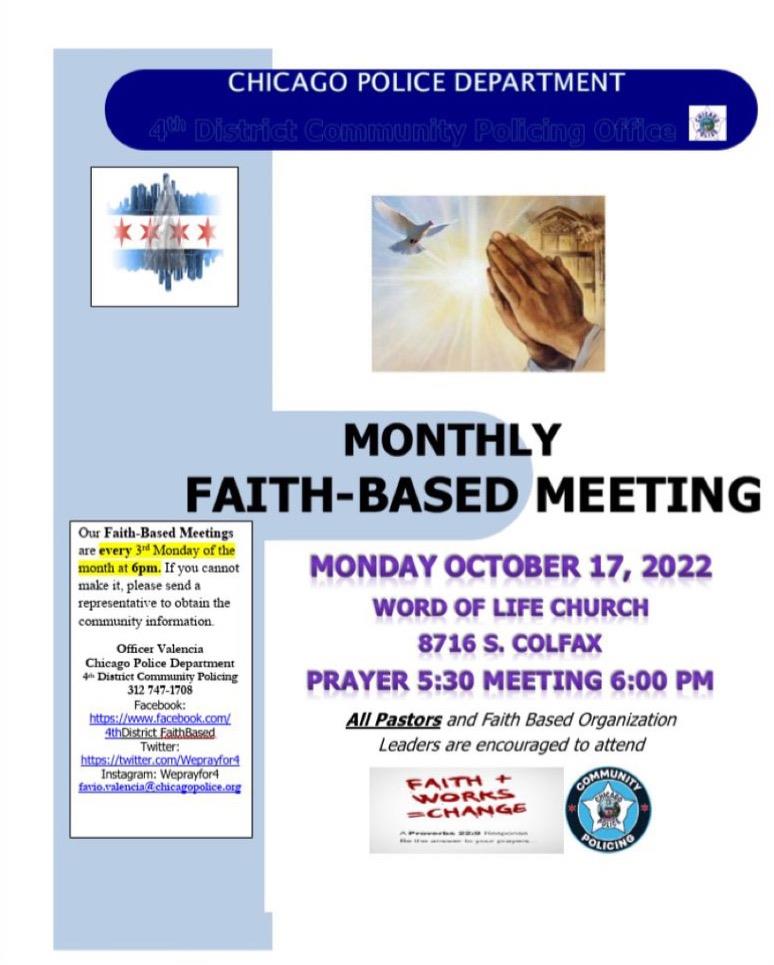 004 District Faith-Based Subcommittee Monthly Meeting