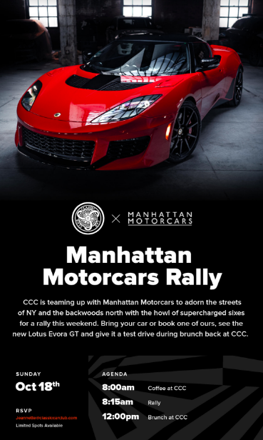 CCC x Manhattan Motorcars Rally